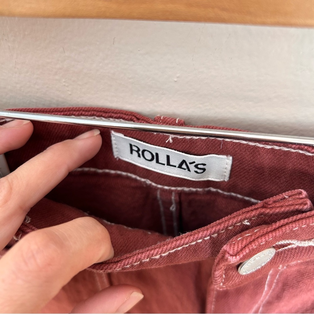 ROLLA'S Sailor High-Rise Wide-Leg Jean in Brick - Picture 5 of 8